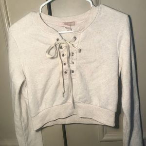 Cropped Tie-Up Hoodie